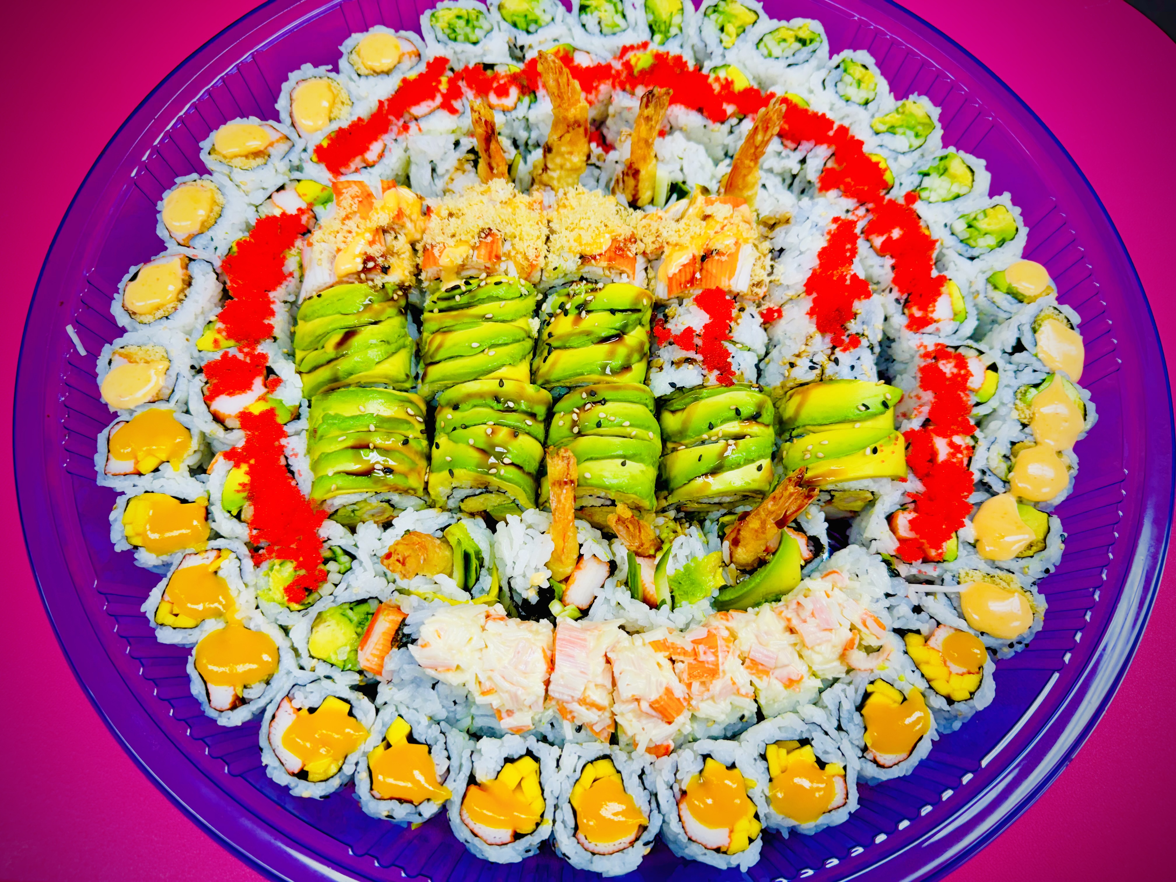 A large Yu Sushi party platter
