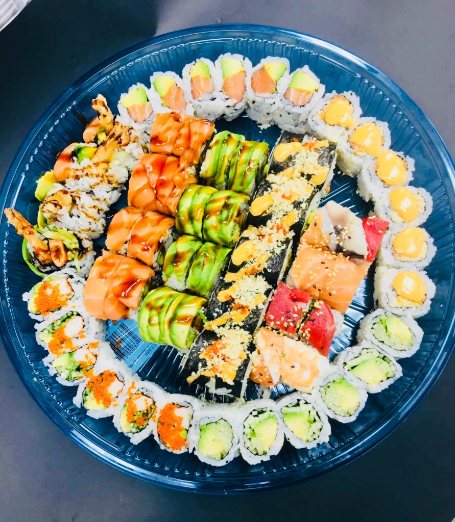 Yu Sushi platter prepared for takeaway